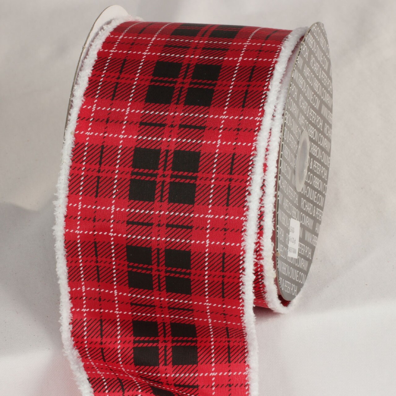The Ribbon People Red and Black Plaid Wired Craft Ribbon 4" x 20 Yards